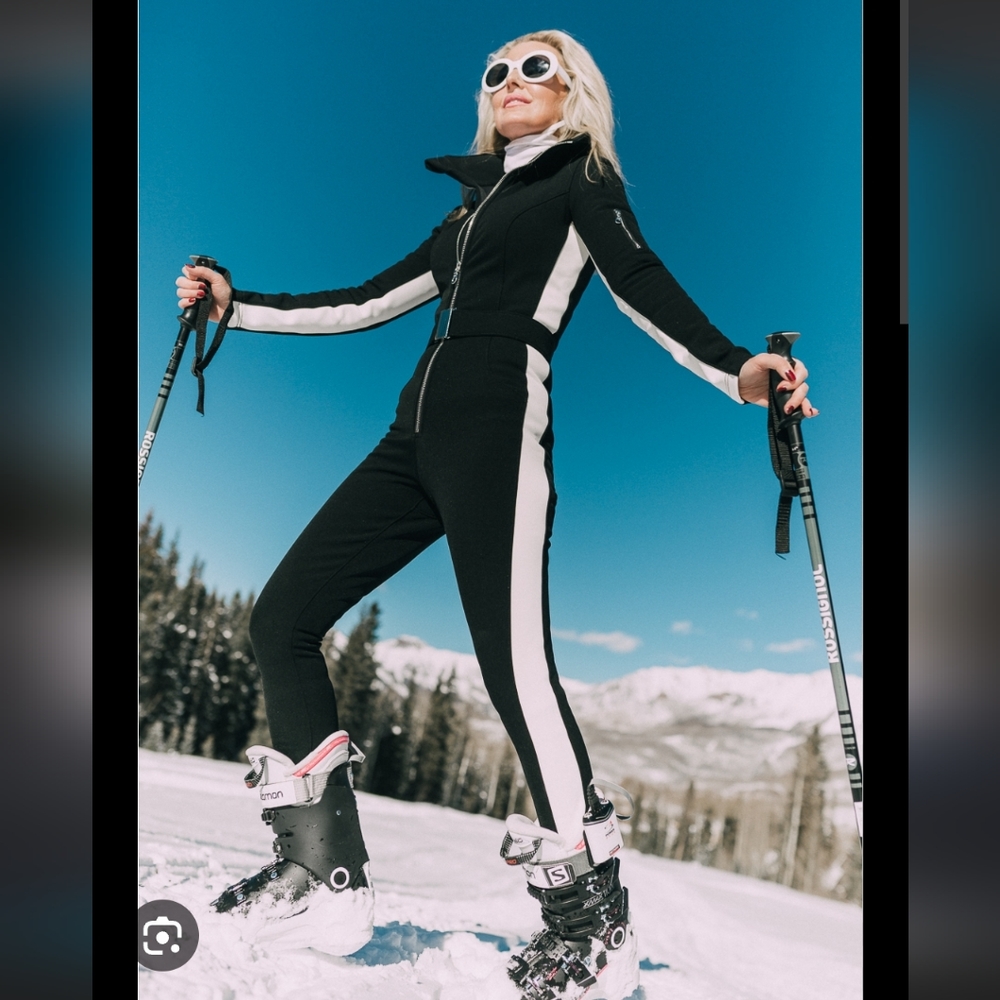CORDOVA Signature Striped Belted Ski Suit Jumpsuit